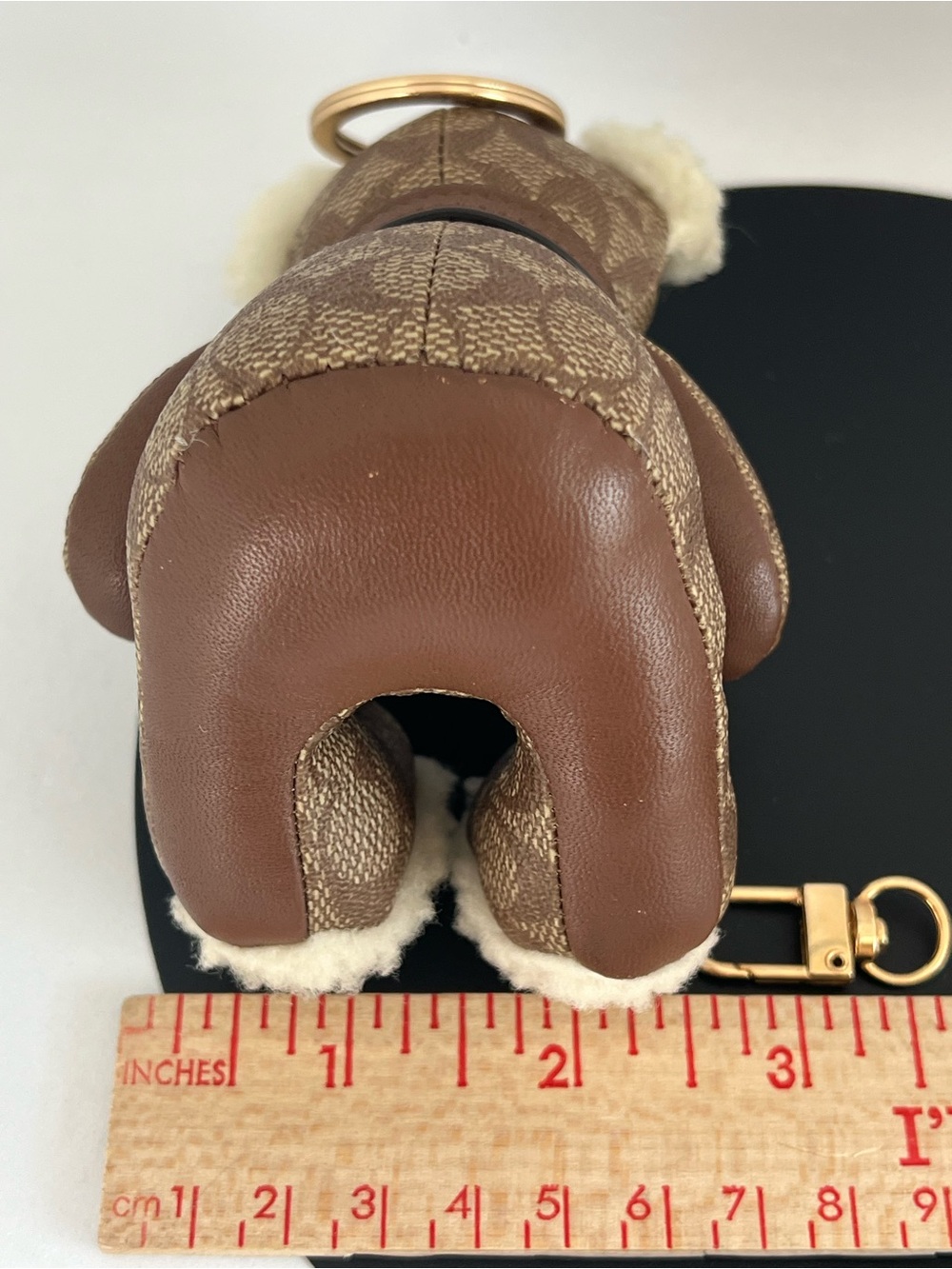 Coach Signature Canvas Bear Bag Charm Keychain with Shearling (Missing Tag) - Picture 4 of 15